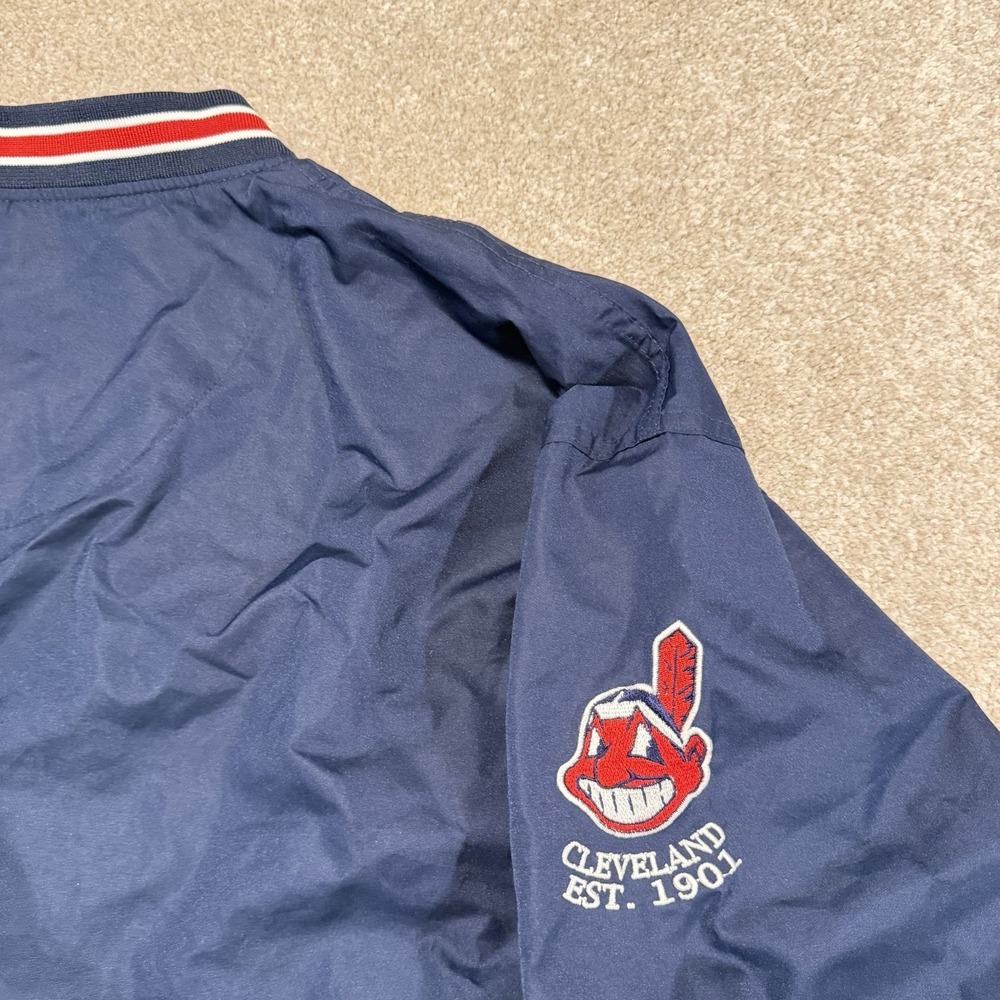 VTG Cleveland Indians Mens 2XL Pullover Windbreaker Jacob's Field Chief Wahoo - Picture 5 of 8